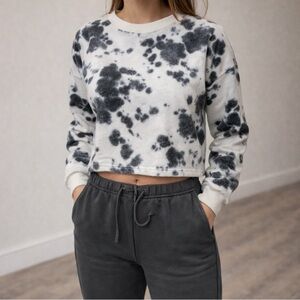 FP Movement by Free People Black and White Tie-Dye Top